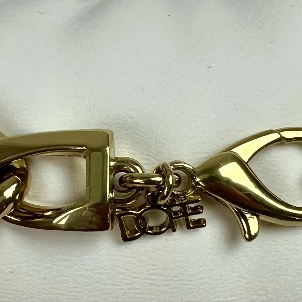DOPE Gold Chain-Link Bracelet with Bold Logo